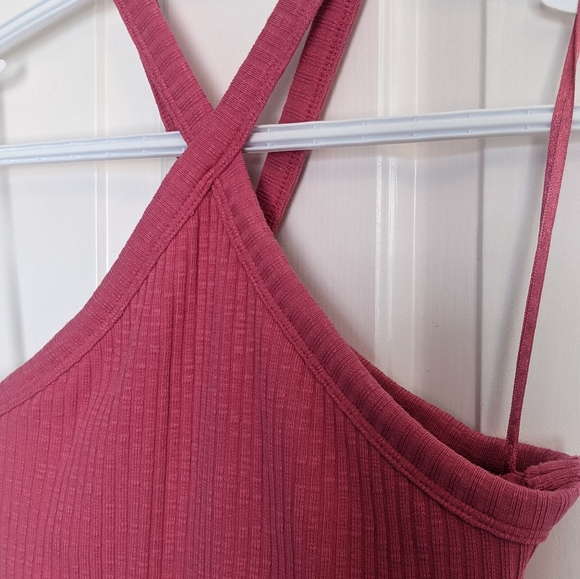 Pink Halter Midi Dress with Slit Size Small - Picture 5 of 6